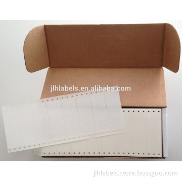 Dot Matrix Printer Address Labels, Pinfeed Labels Fanfold Permanent Adhesive, 4 1/4" x 2 15/16", White, 5,000 per Box